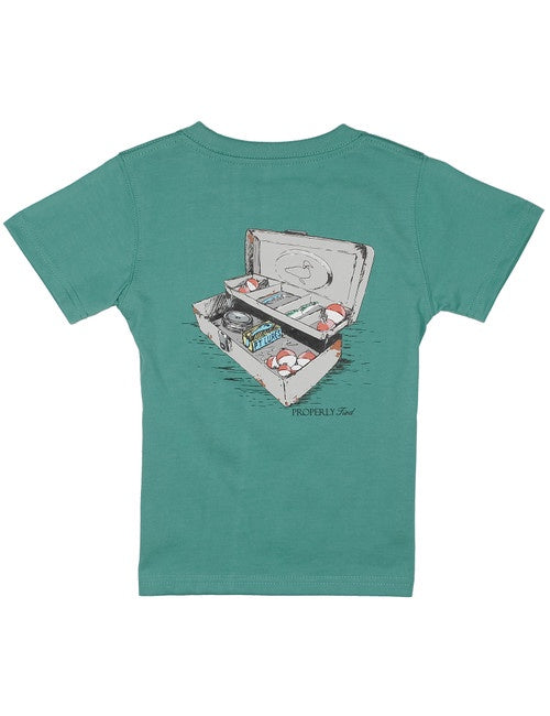 Properly Tied Boys Tackle Box Teal SS Tee
