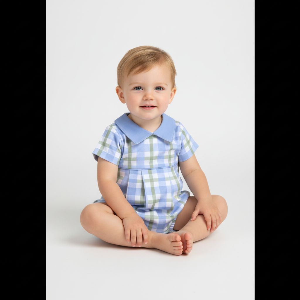 Baby Loren  Blue Plaids Jon Bubble