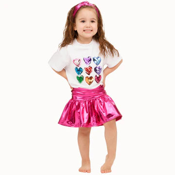 Azarhia Hot Pink Metallic Gathered Skort