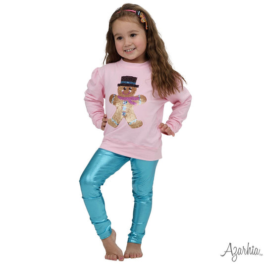 Holly Pink Sequin Gingerbread Sweatshirt