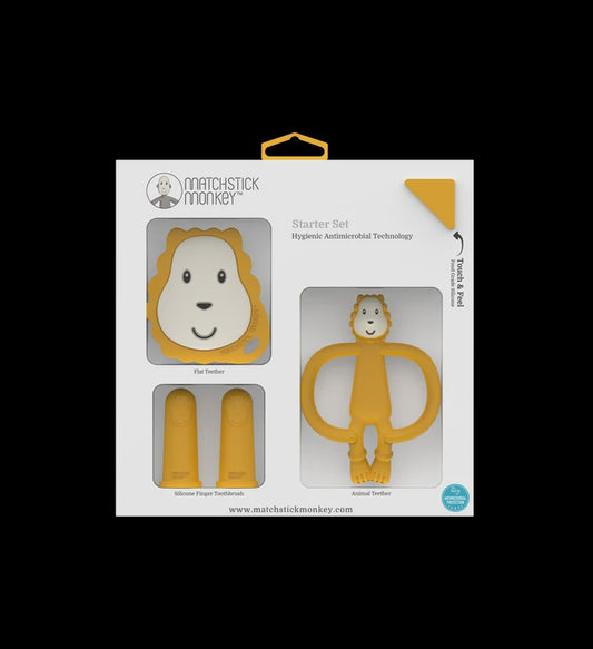 Matchstick Monkey Teething Starter Kit - Yellow Lion