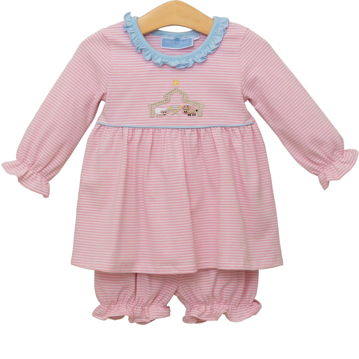 TSK Nativity Ruffle Bloomer Set