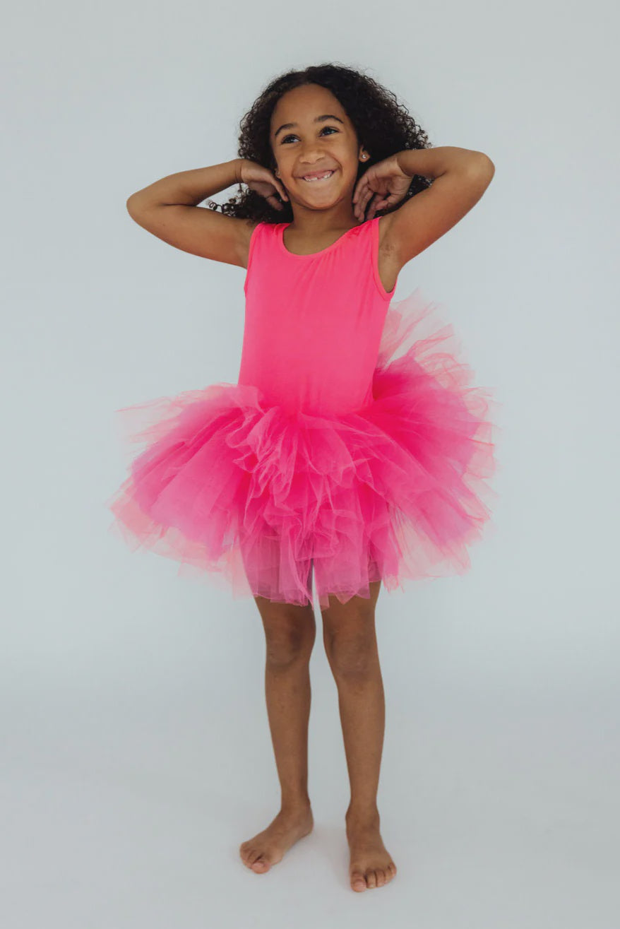 Mila & Rose Neon Pink Tank Tutu Leotard
