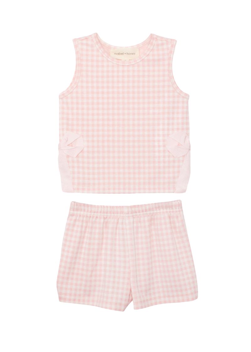Mabel & Honey Pink Plaid Perfection 2 pc Set