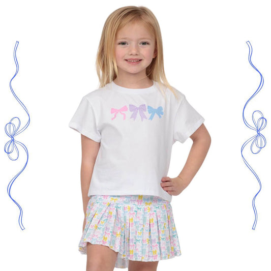 Azarhia Pastel Bows White Tee