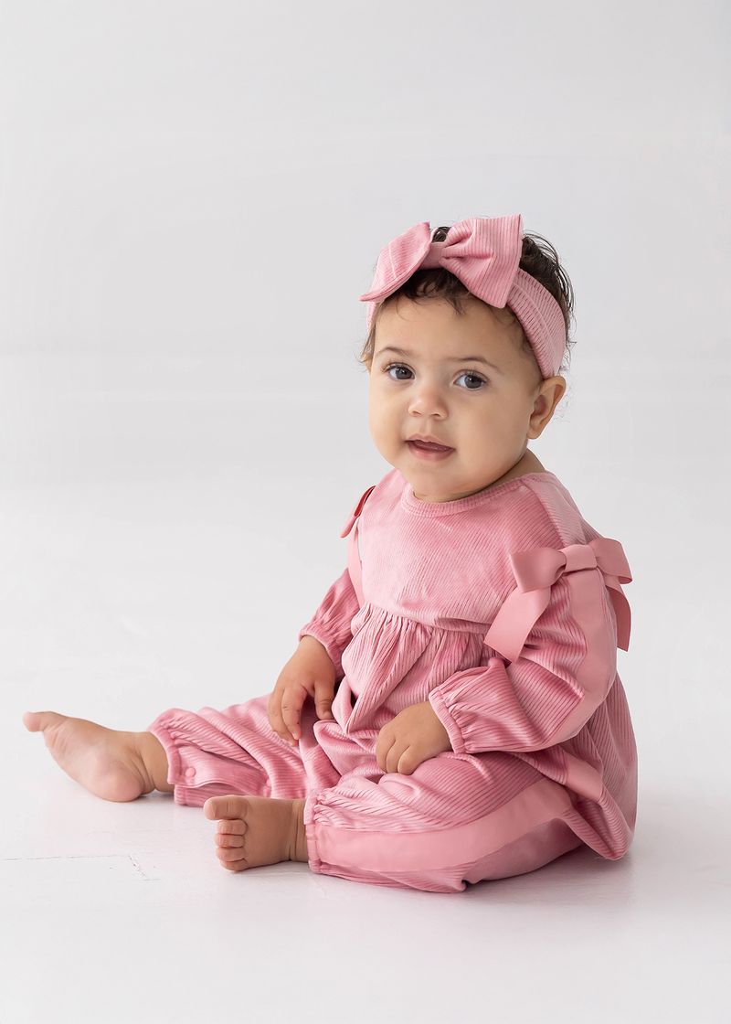 Mabel & Honey Bowtiful Blush Romper