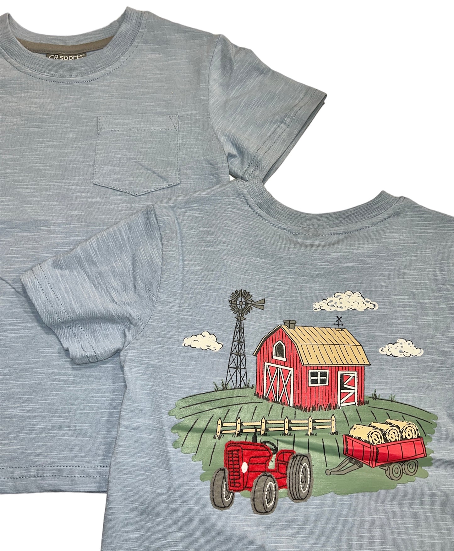 Tractor Farm Pocket Tee