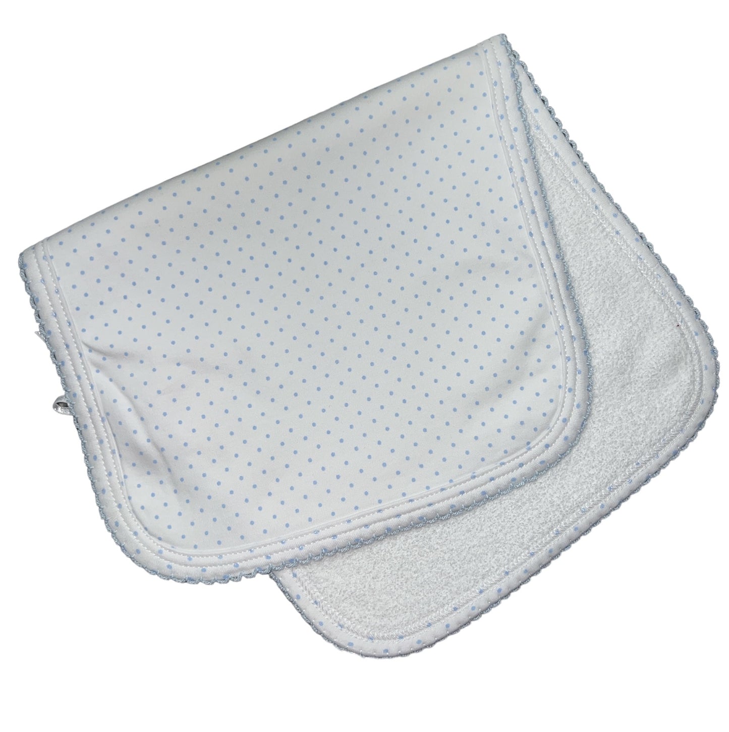 Pima Blue Dotted Burp Cloth