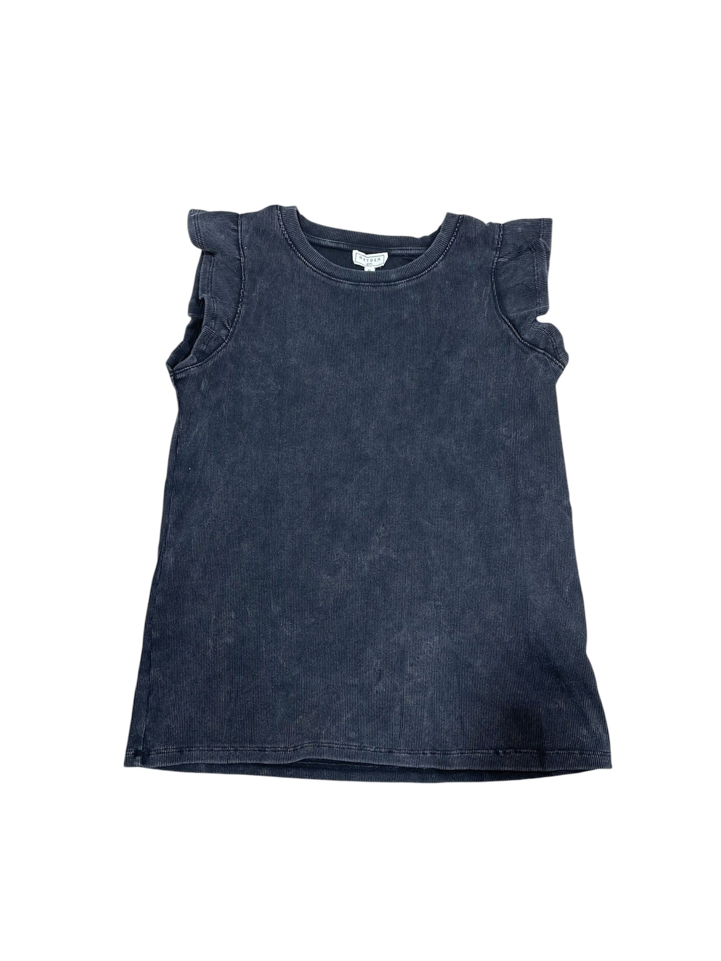 Hayden Girls Washed Ribbed Flutter Sleeve Top