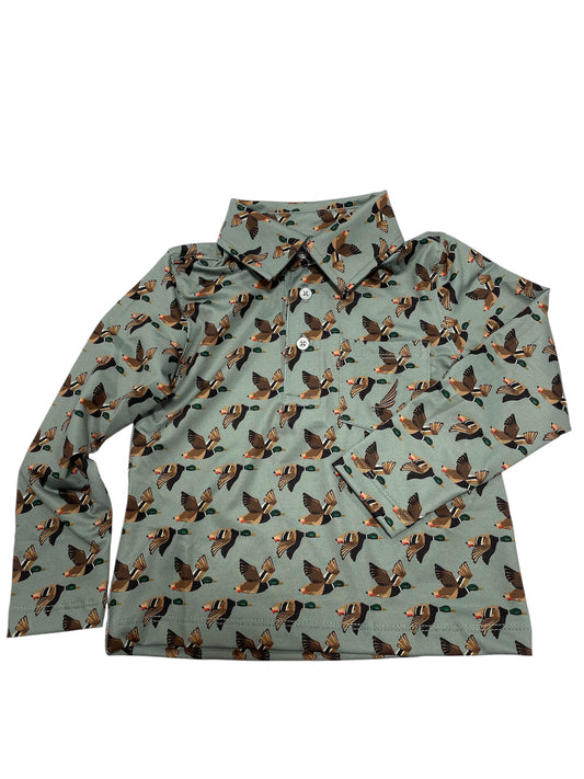Coolybri Miles Performance Duck Print Polo L/S
