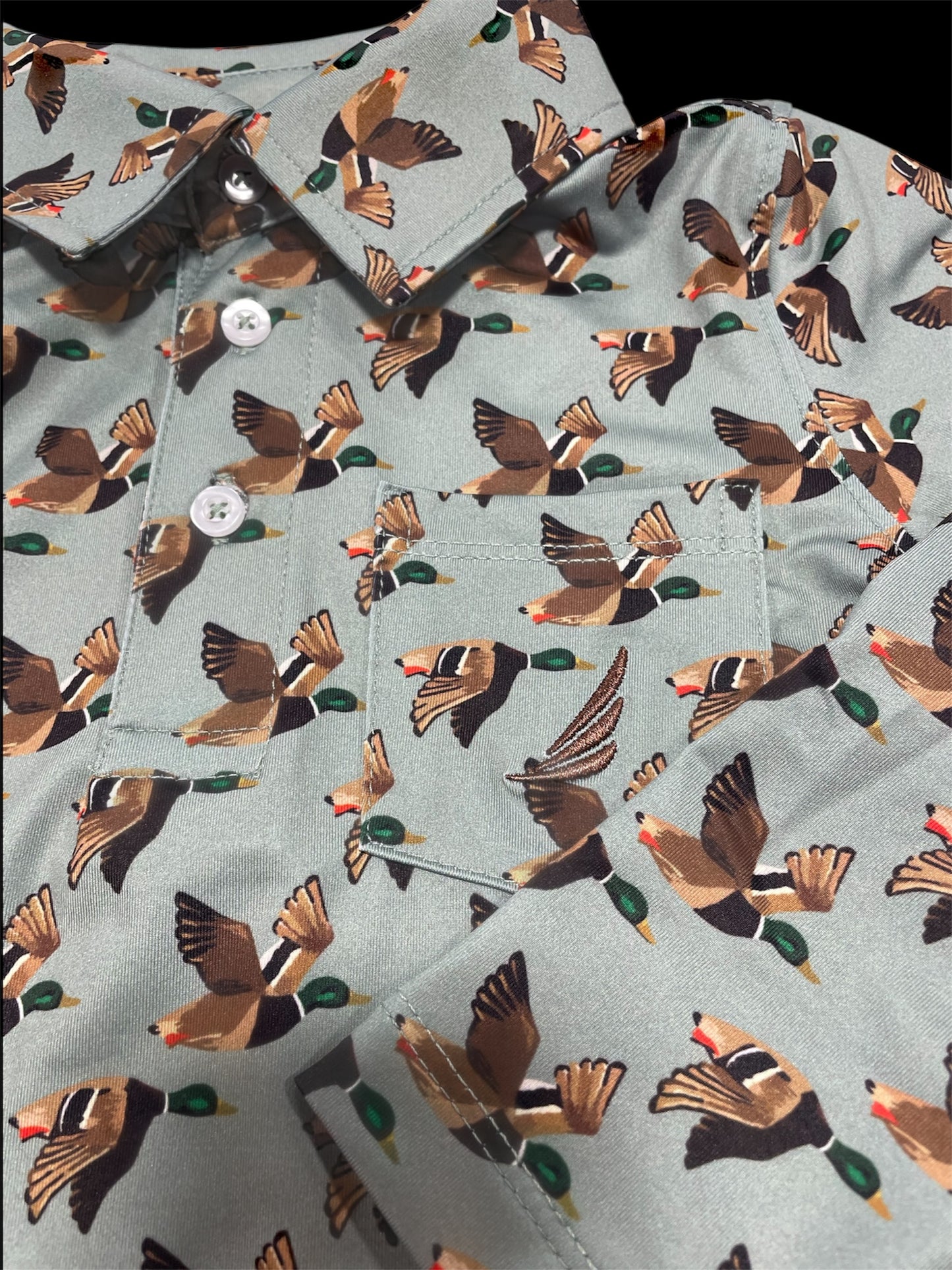 Coolybri Miles Performance Duck Print Polo L/S