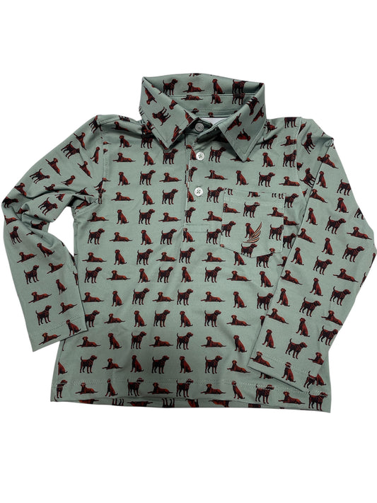 Coolybri Miles Performance Dog Print Polo L/S