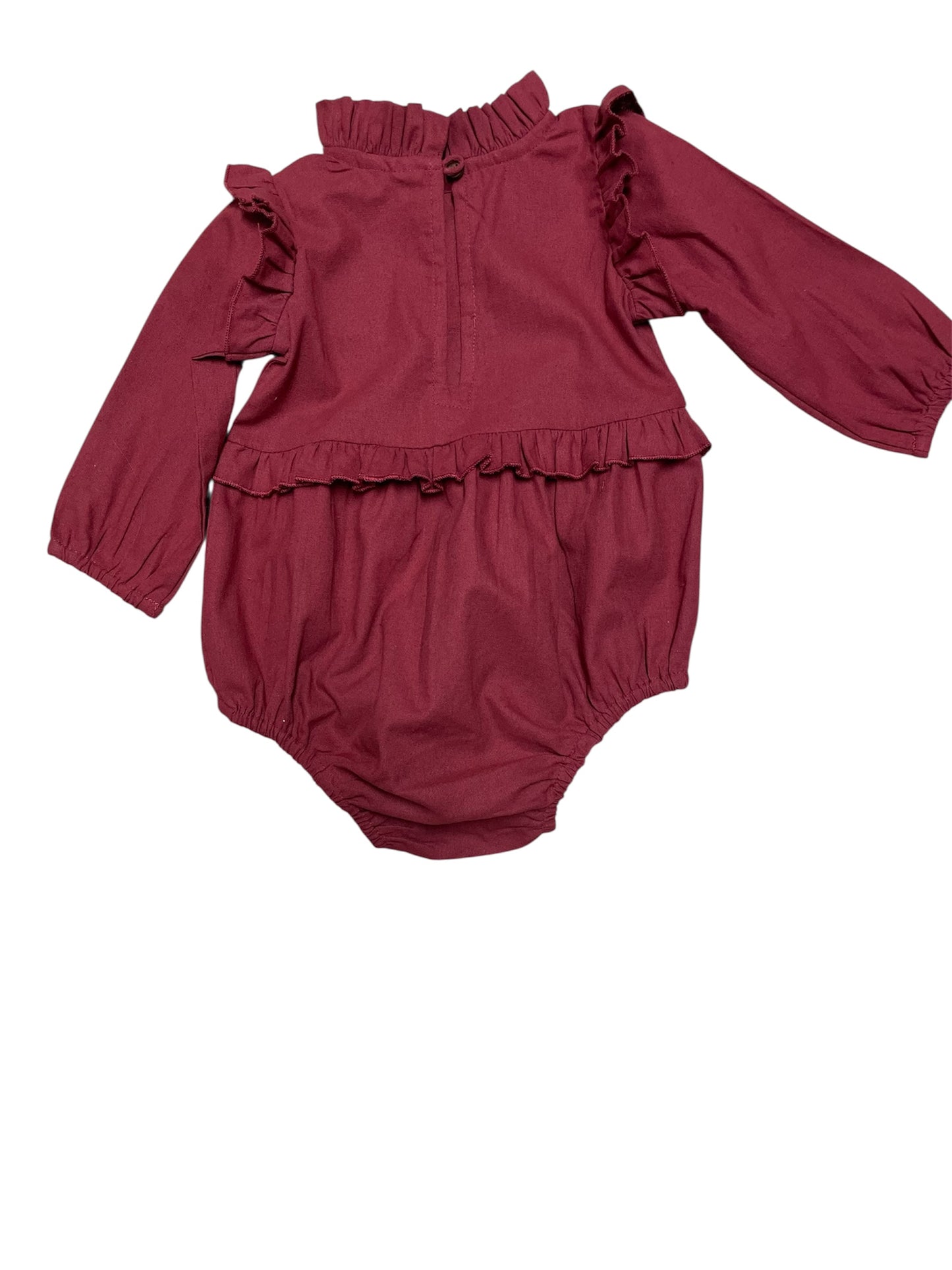 Yo Baby Cotton Woven Romper - Wine