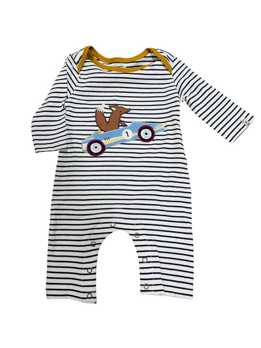 Lilly + Sid Car Applique Striped Playsuit