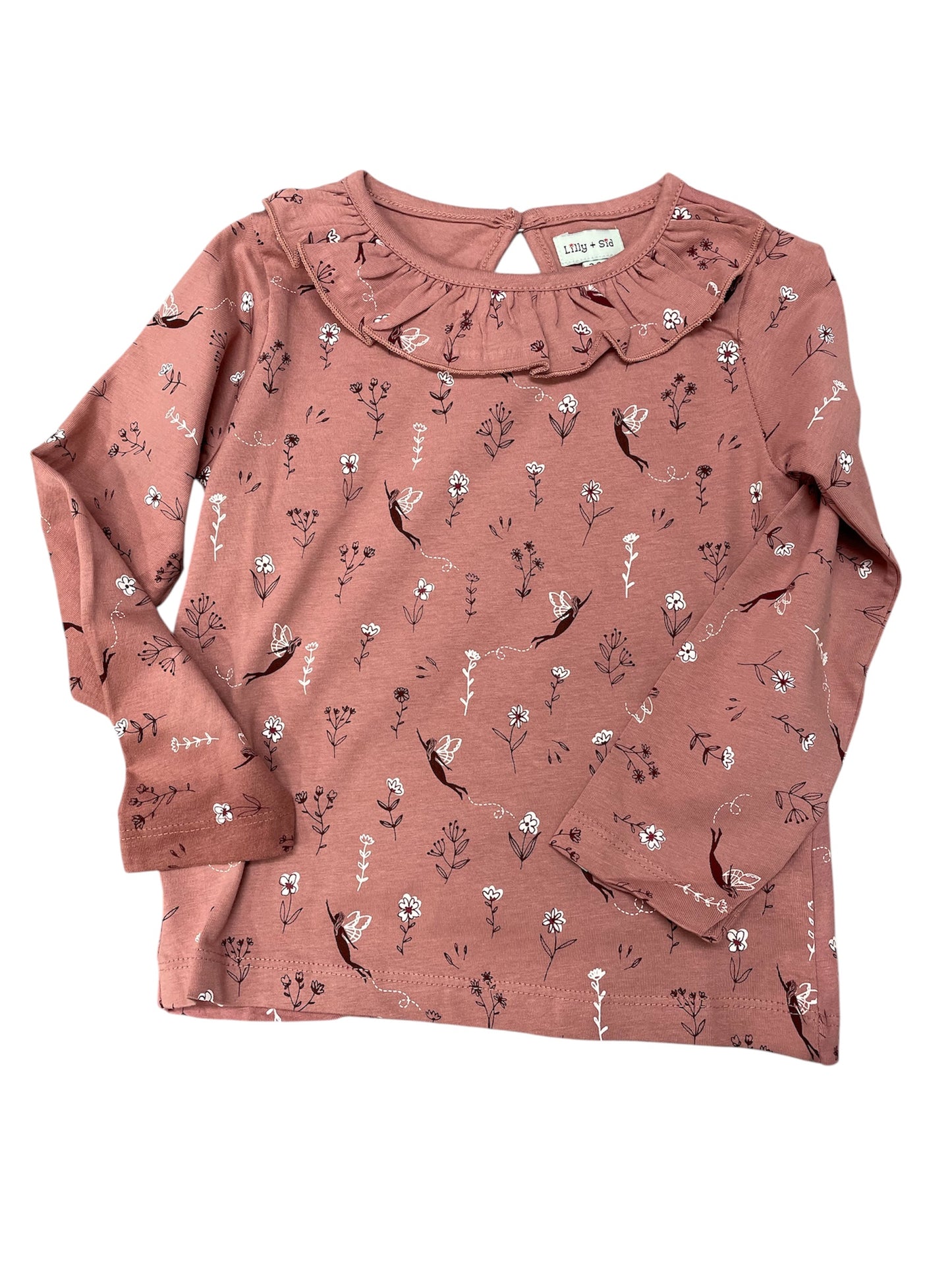 Lilly + Sid Rose L/S Flowers and Fairies Shirt
