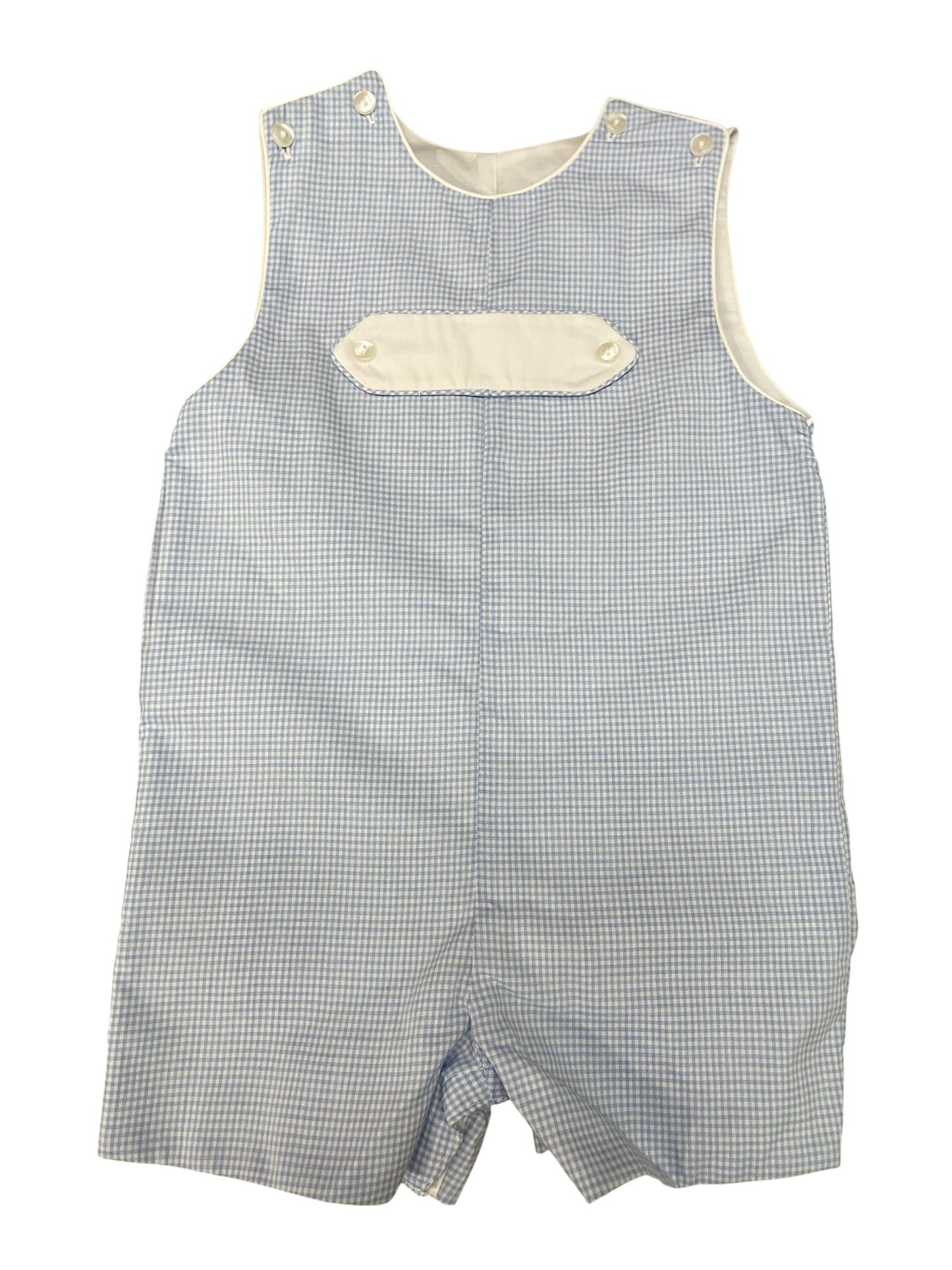 Petit Bebe Lt Blue Gingham Short Jon Jon