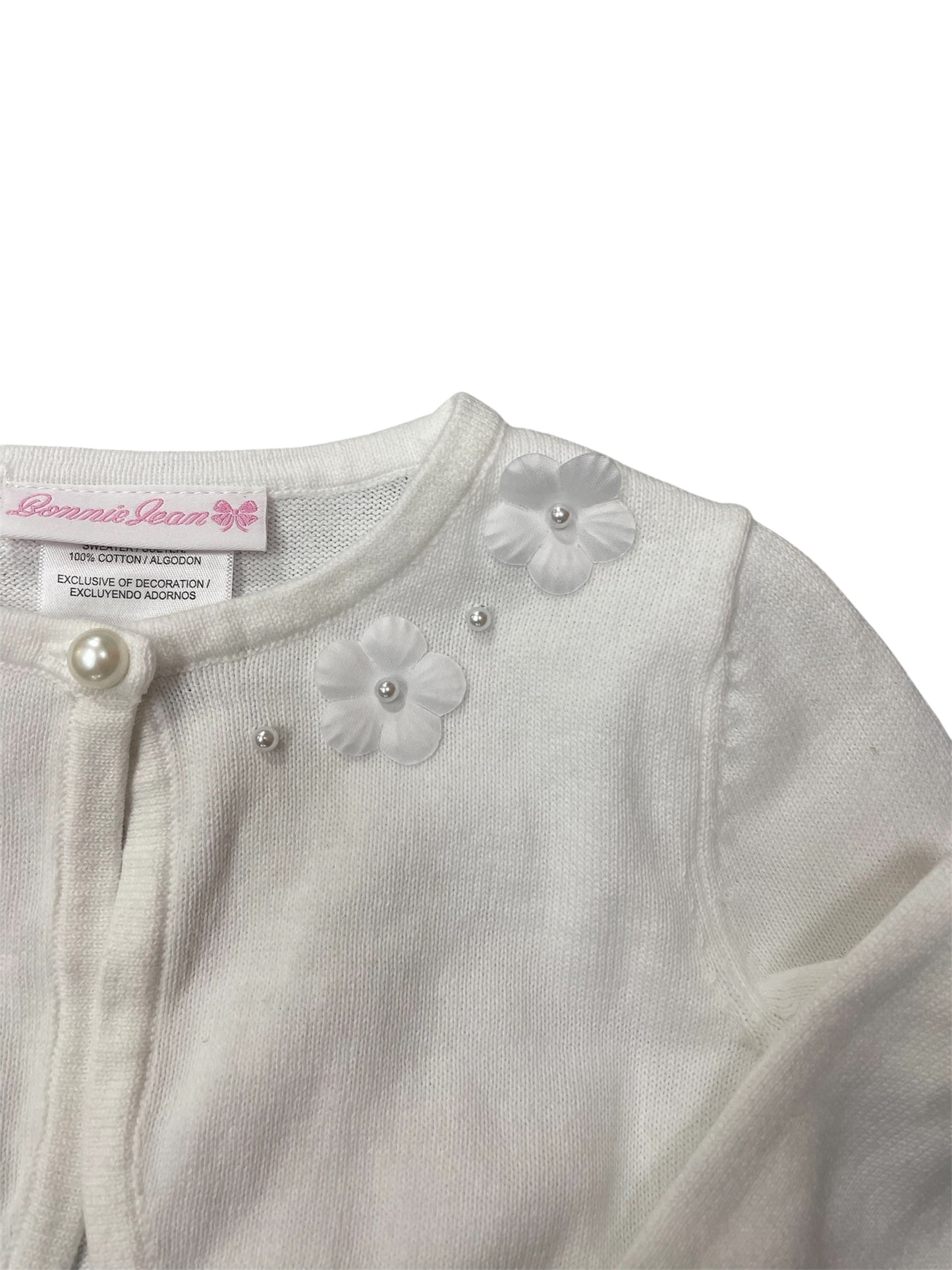 Bonnie Jean Offwhite L/S Cardigan Sweater