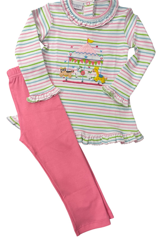 Squiggles Applique Merry Go Round Pant Set