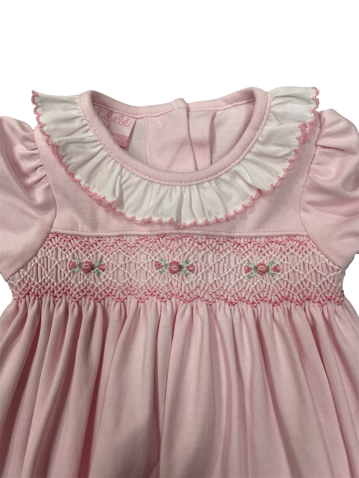 Petit Bebe Smocked Ruffled Gown - 0/3M