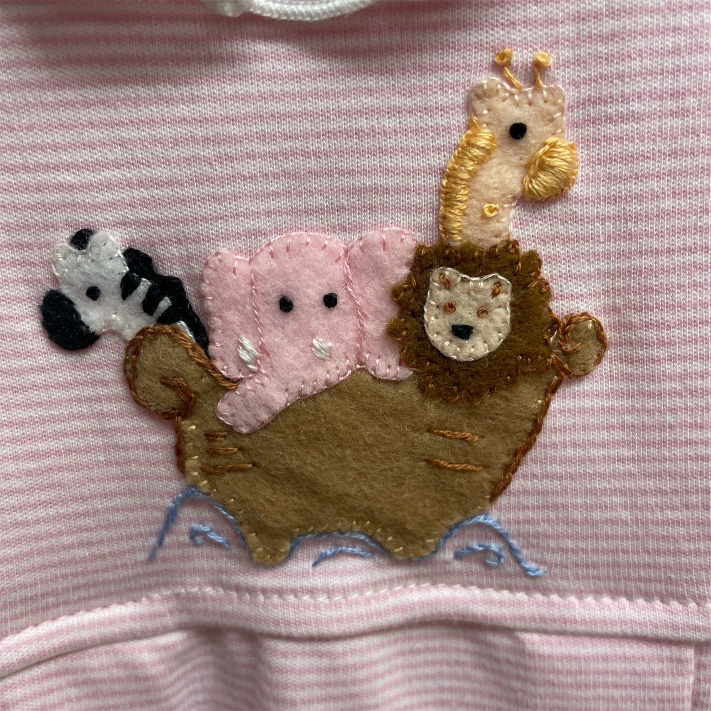 Squiggles Noah's Ark Pink with Ruffles Romper