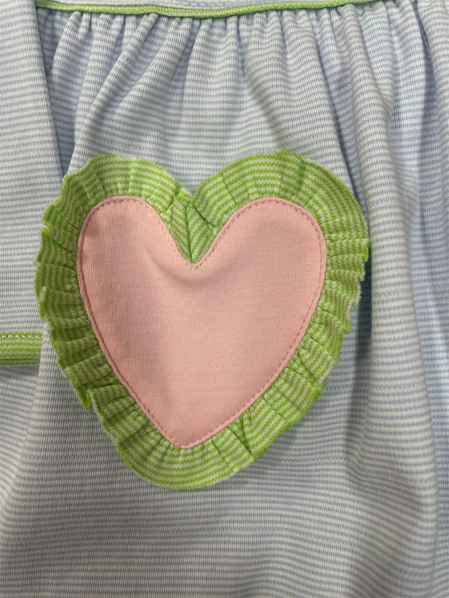 Squiggles Embroidery Bow Heart Pocket Dress