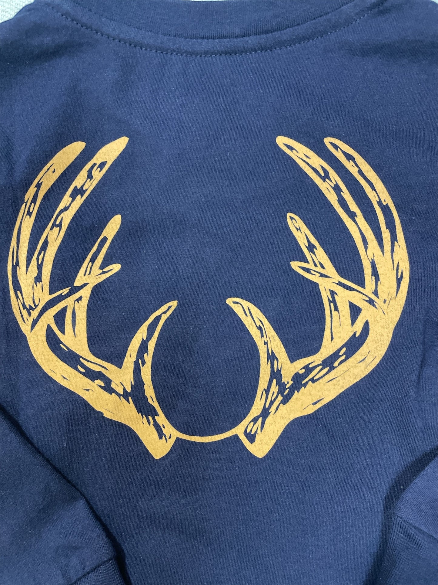 Coolybri Navy Antlers Graphic Pocket Tee L/S