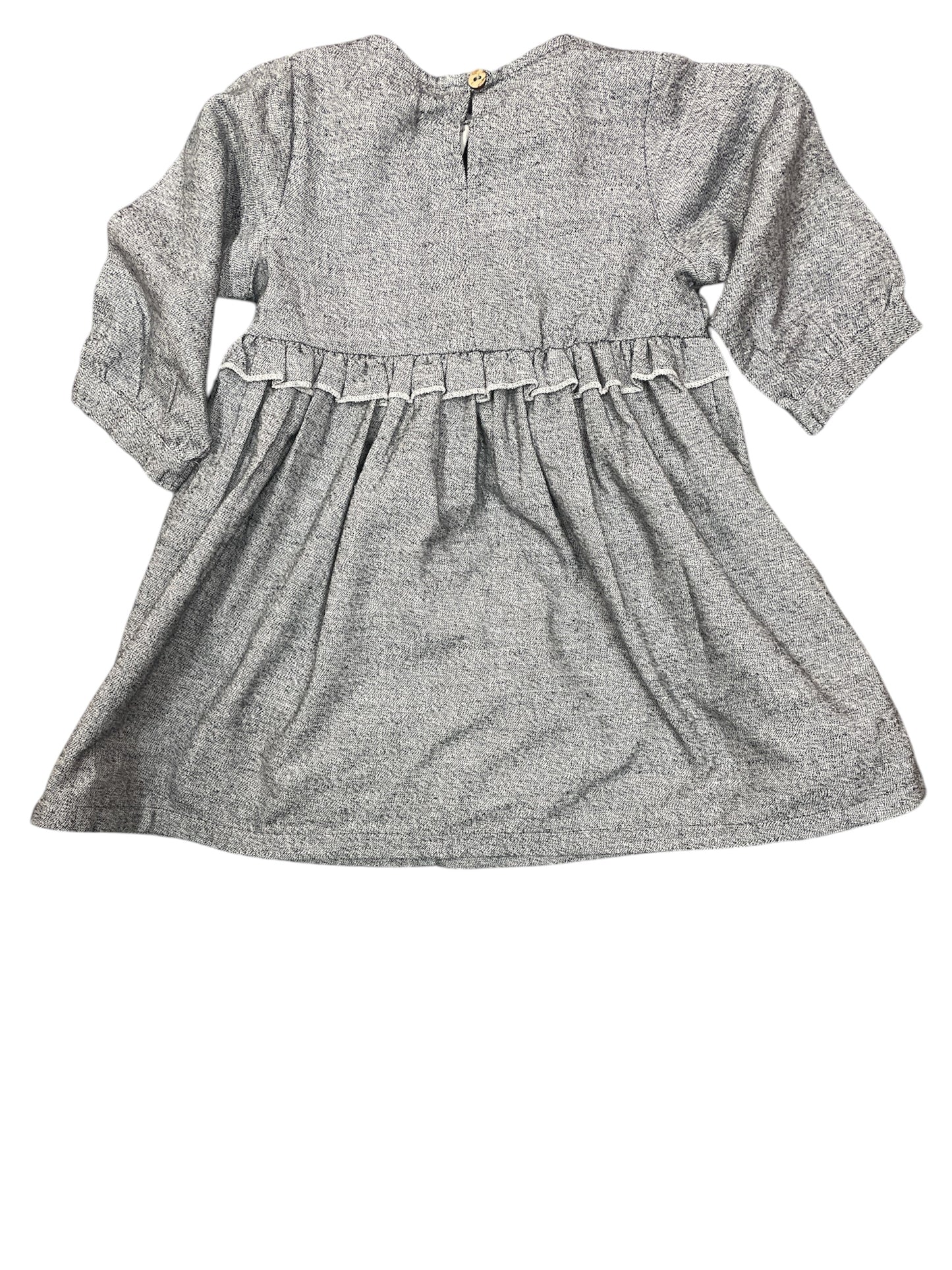 Poppet & Fox Tasseled Embroidered Dress - Grey