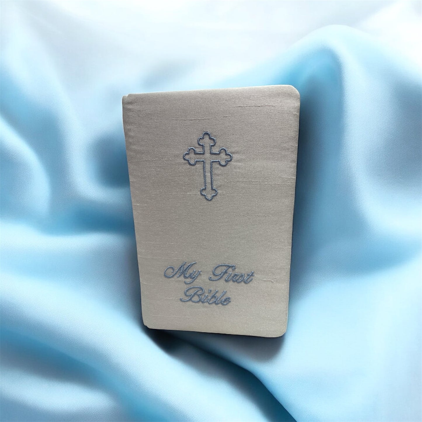 Baby's First Bible in Shantung with Cross