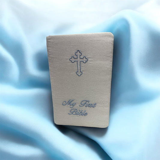 Baby's First Bible in Shantung with Cross