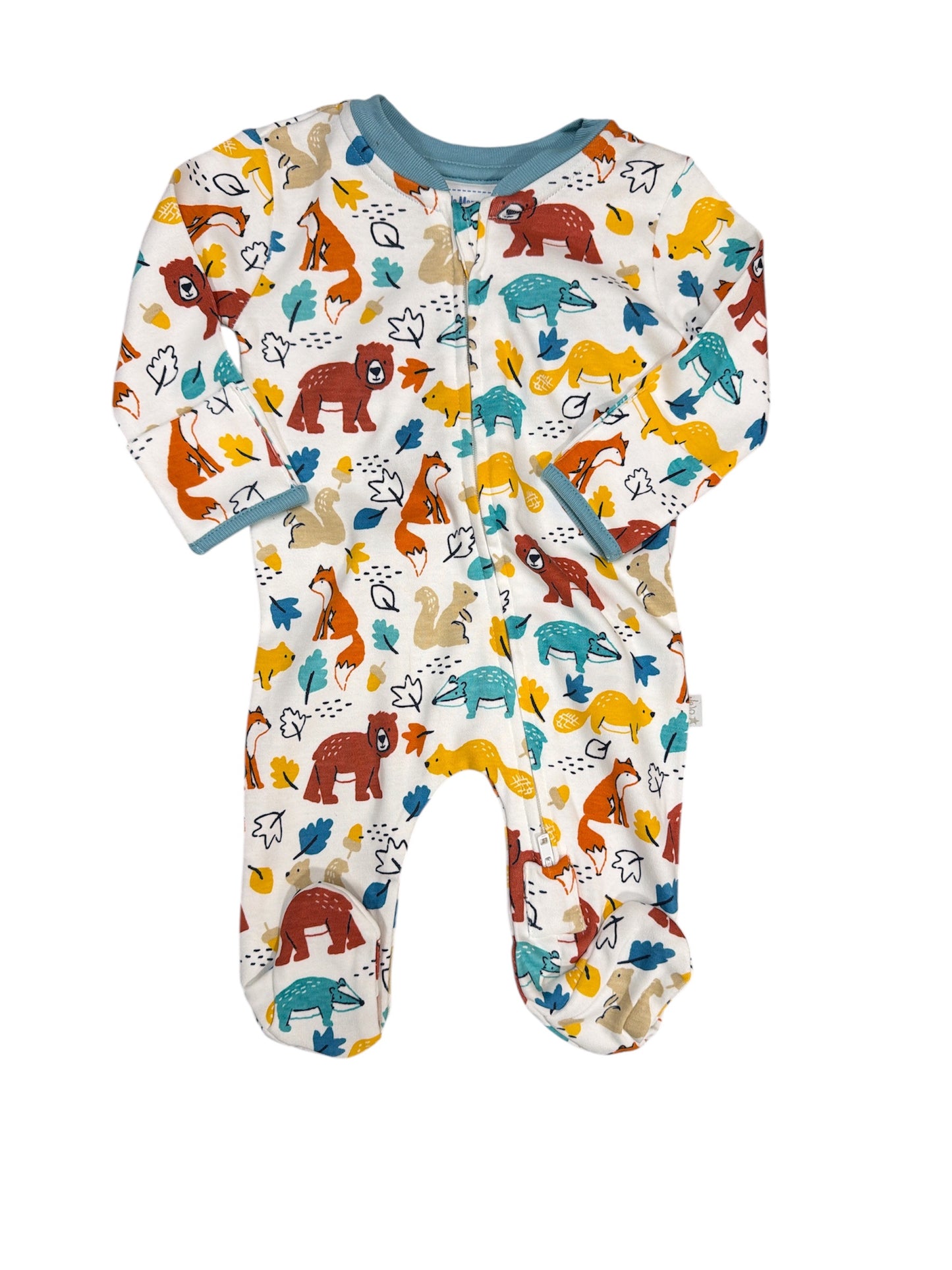 JoJo Maman BeBe Woodland Print Zippered Sleeper