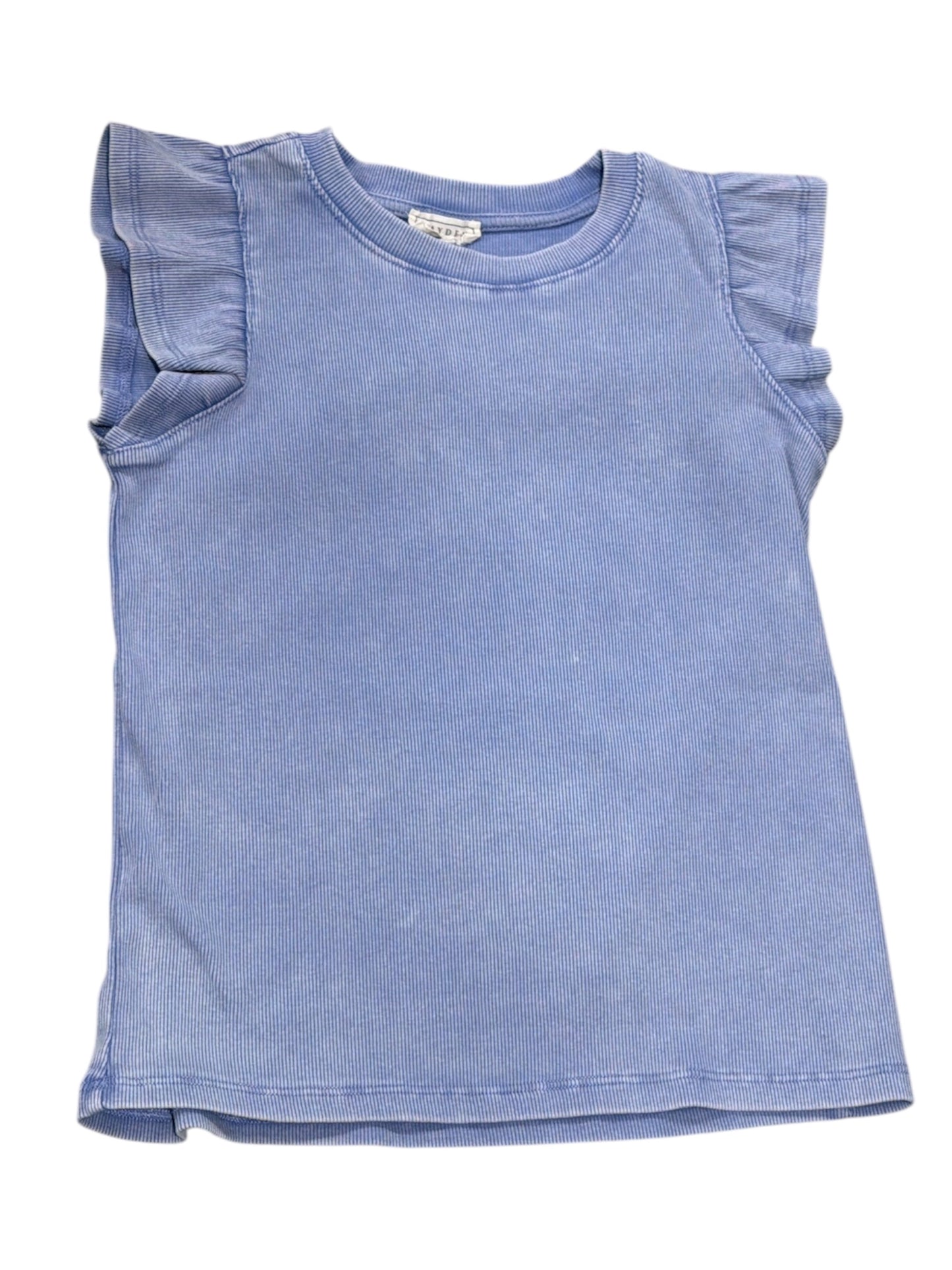 Hayden Girl Washed Ribbed Knit Tank- Dusty Blue