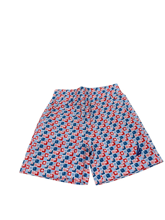 Coolybri Performance Baseball Check Print Short