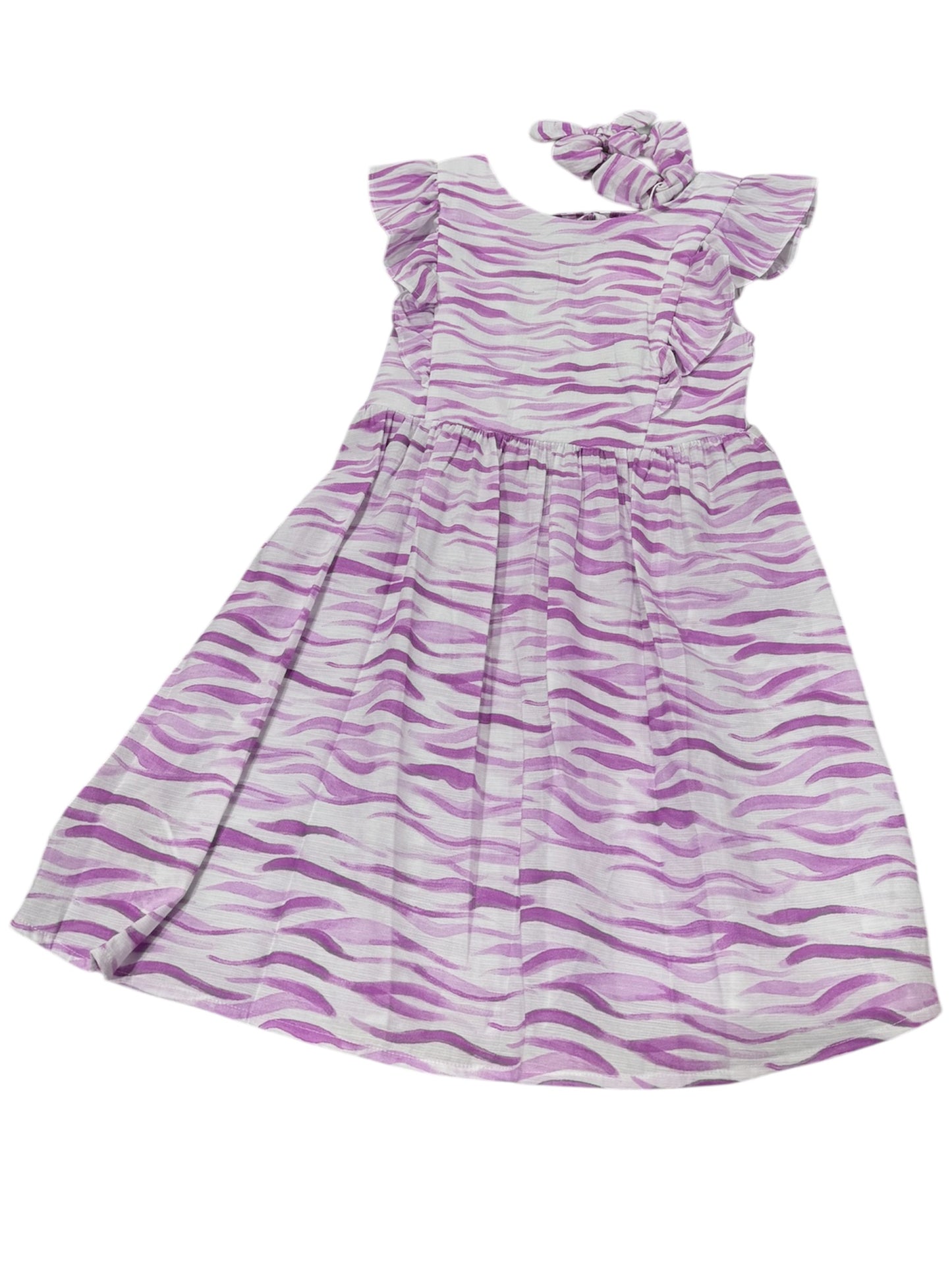 Mayoral Purple Zebra Stripe Dress