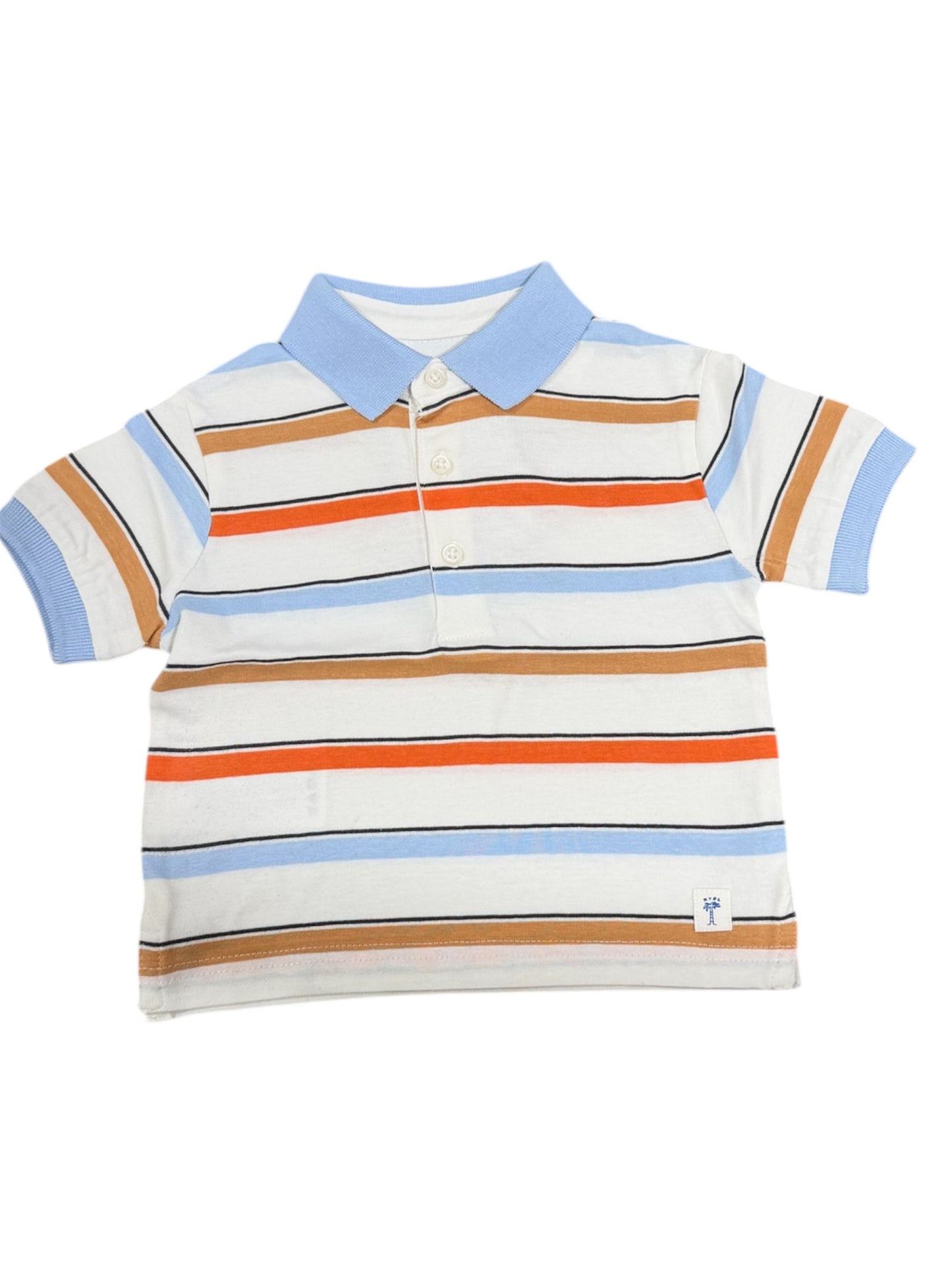 Mayoral Blue/Rust Striped Polo