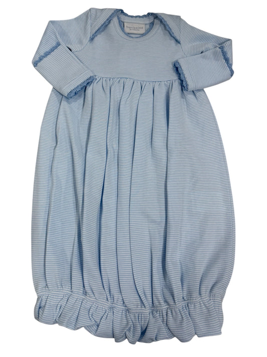 Squiggles Lap Shoulder Gown w/Crochet - Blue