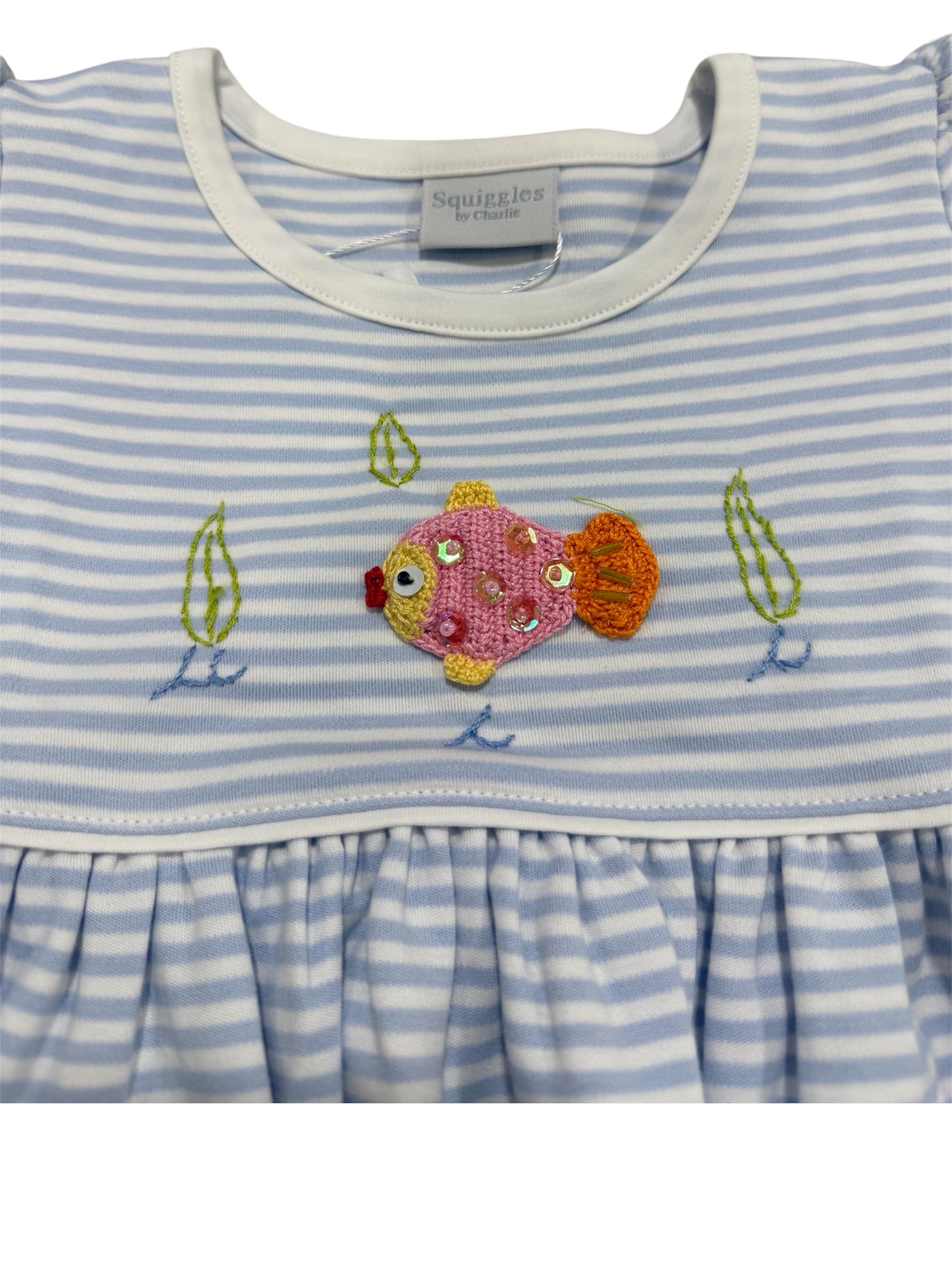 Squiggles ZigZag Fish SS Popover Dress