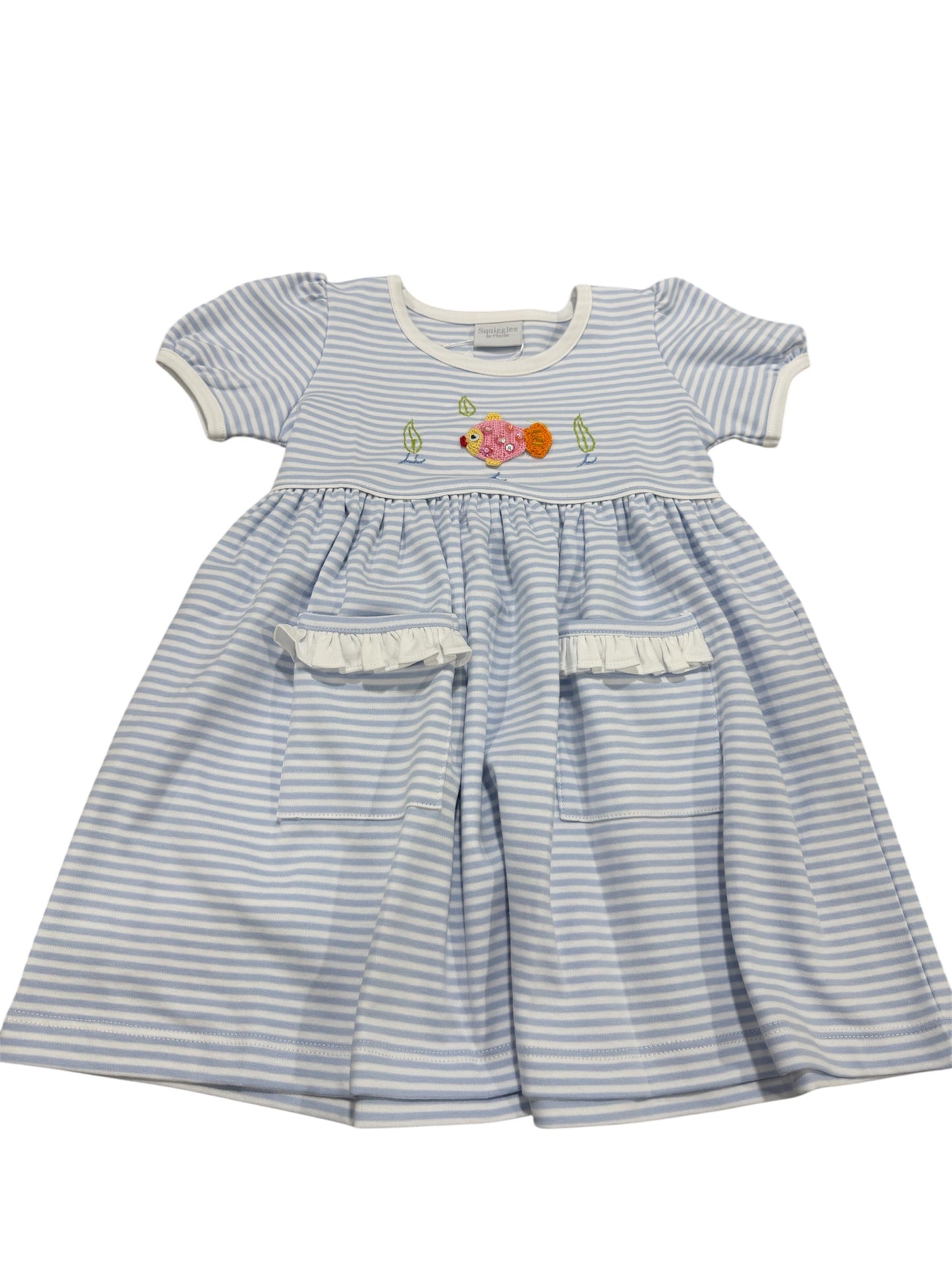 Squiggles ZigZag Fish SS Popover Dress