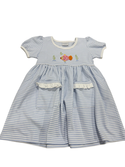 Squiggles ZigZag Fish SS Popover Dress