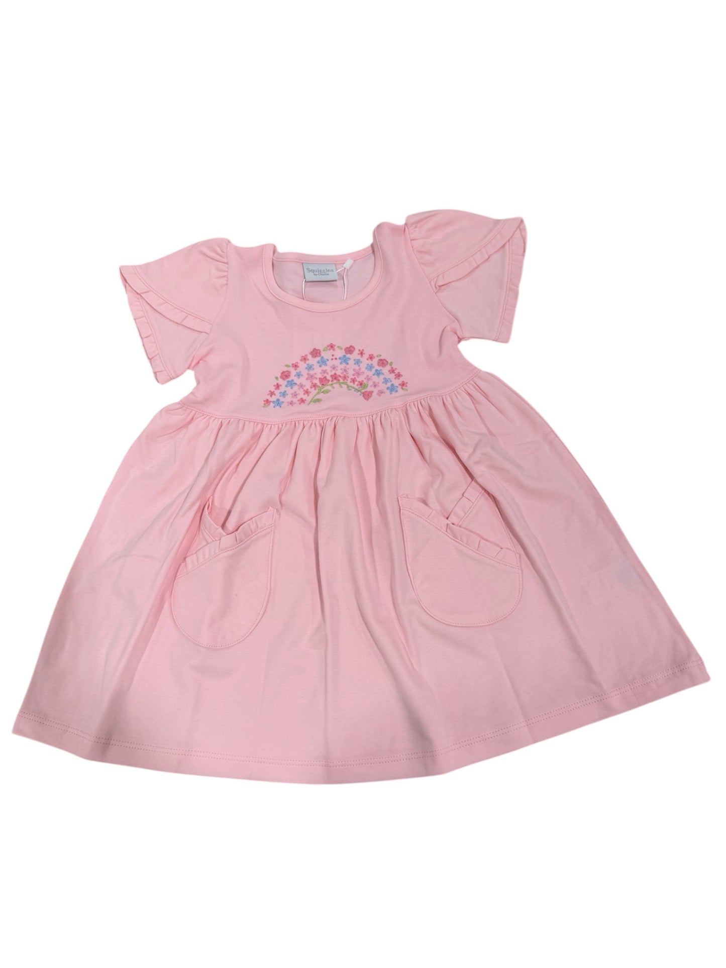 Squiggles Blooming Rainbow Popover Dress