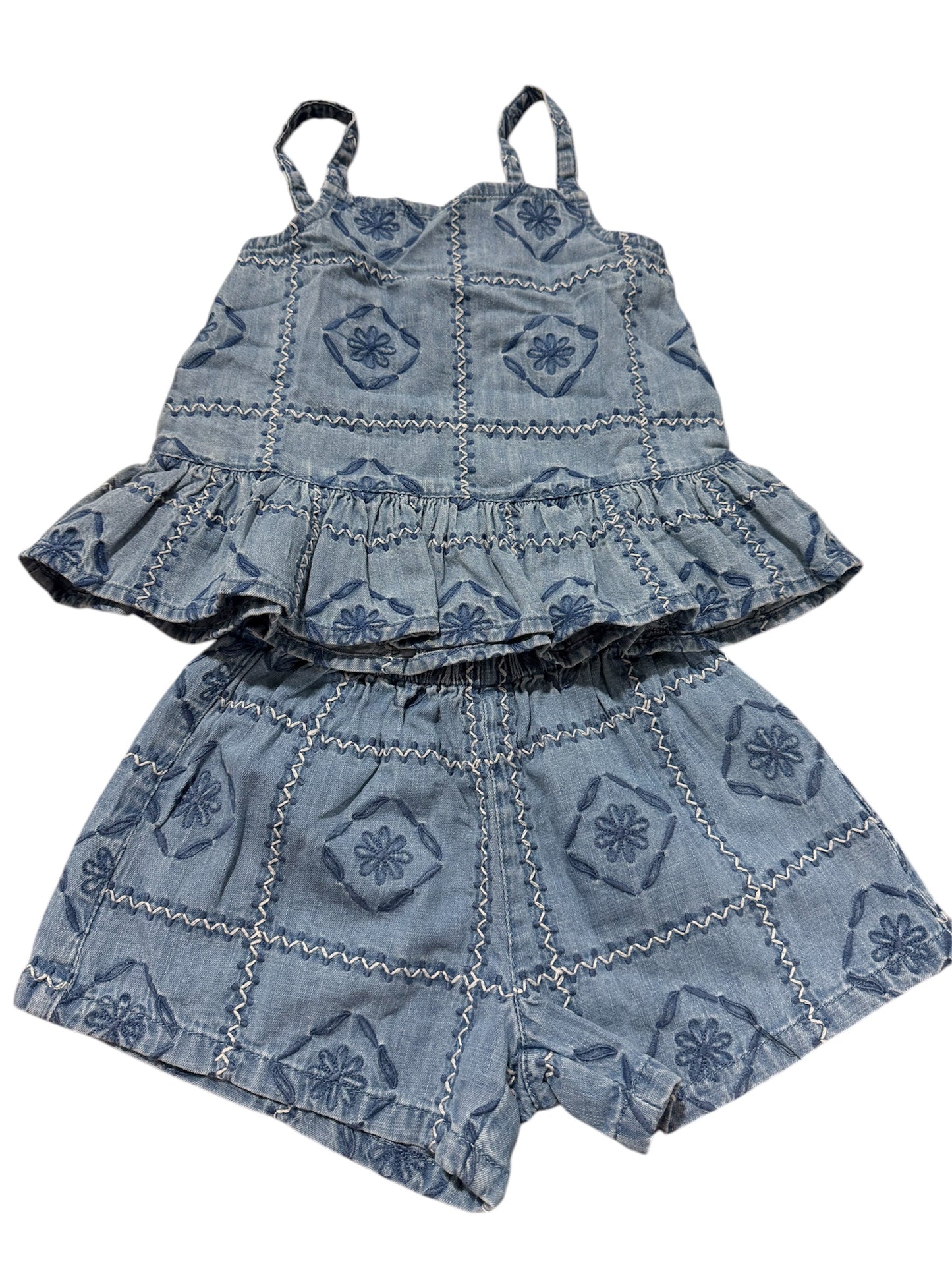 Blu & Blue Clara Embroidered 2 Piece Short Set
