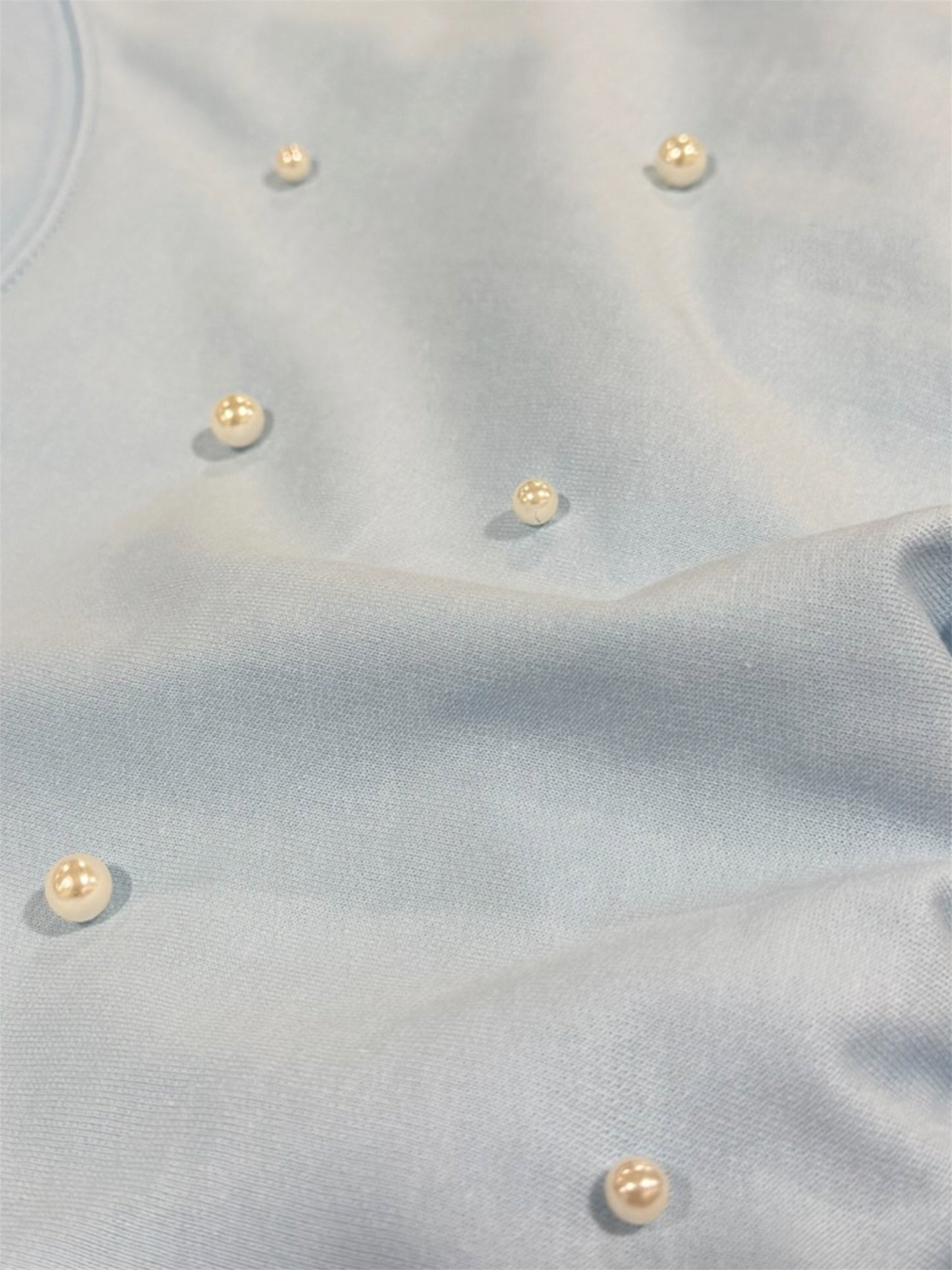 Peach Love Pearl Detail Bubble 2 Pc Outfit - Blue