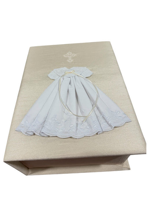 Girl's Medium Christening Box - Swiss Batiste Dress