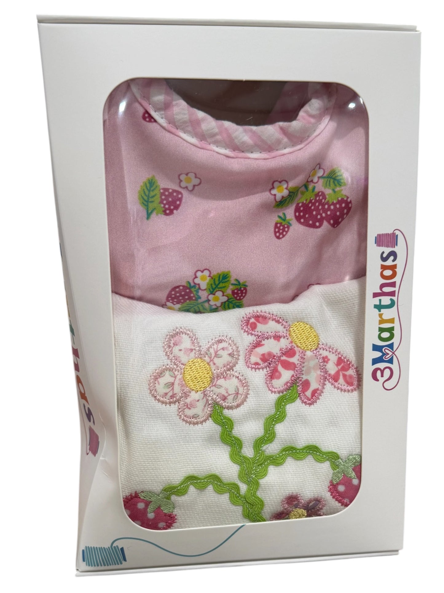 Strawberry Sweetness Bib & Burp Set