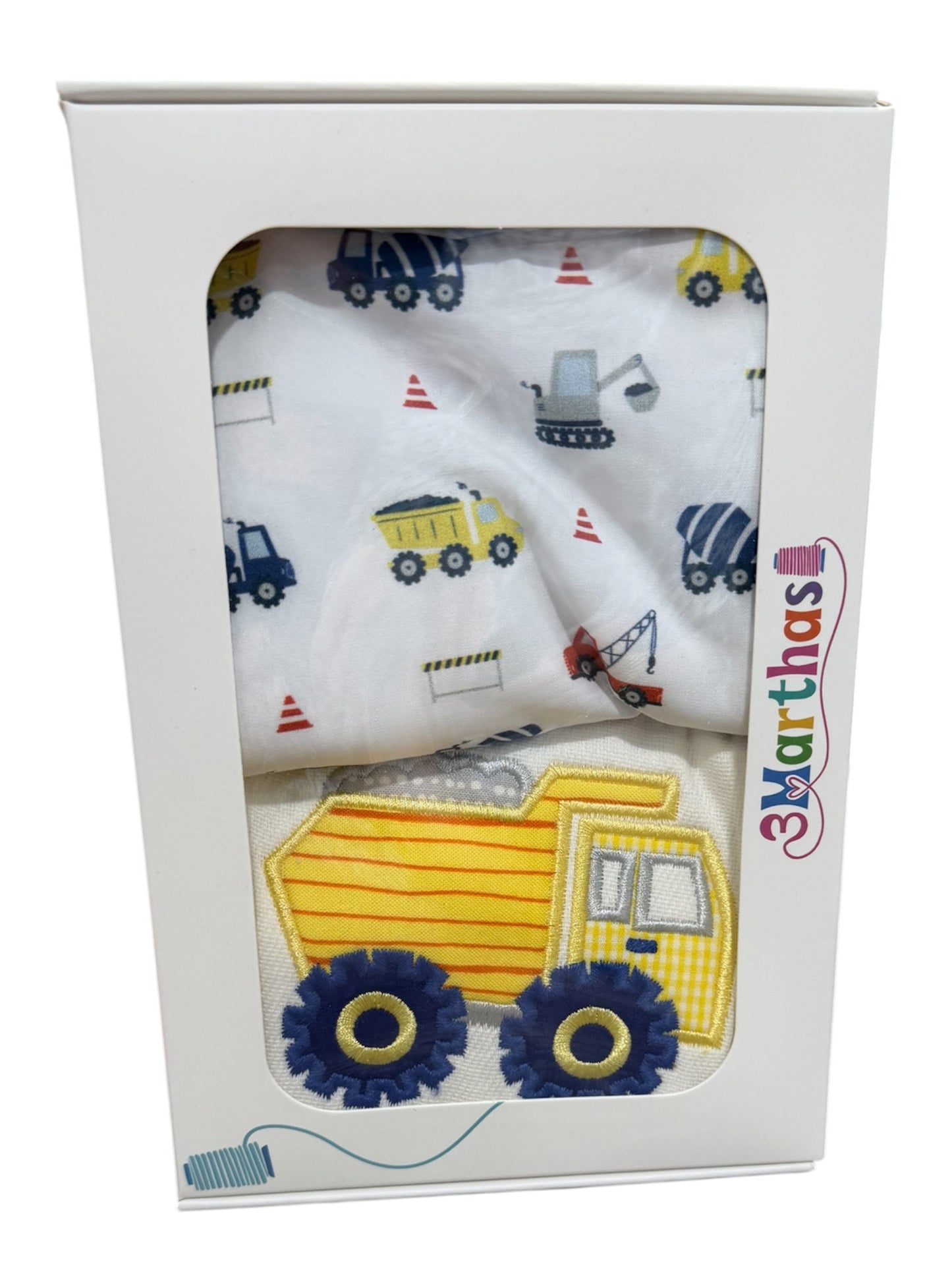 Construction Time Dump Truck Bib & Burp Set