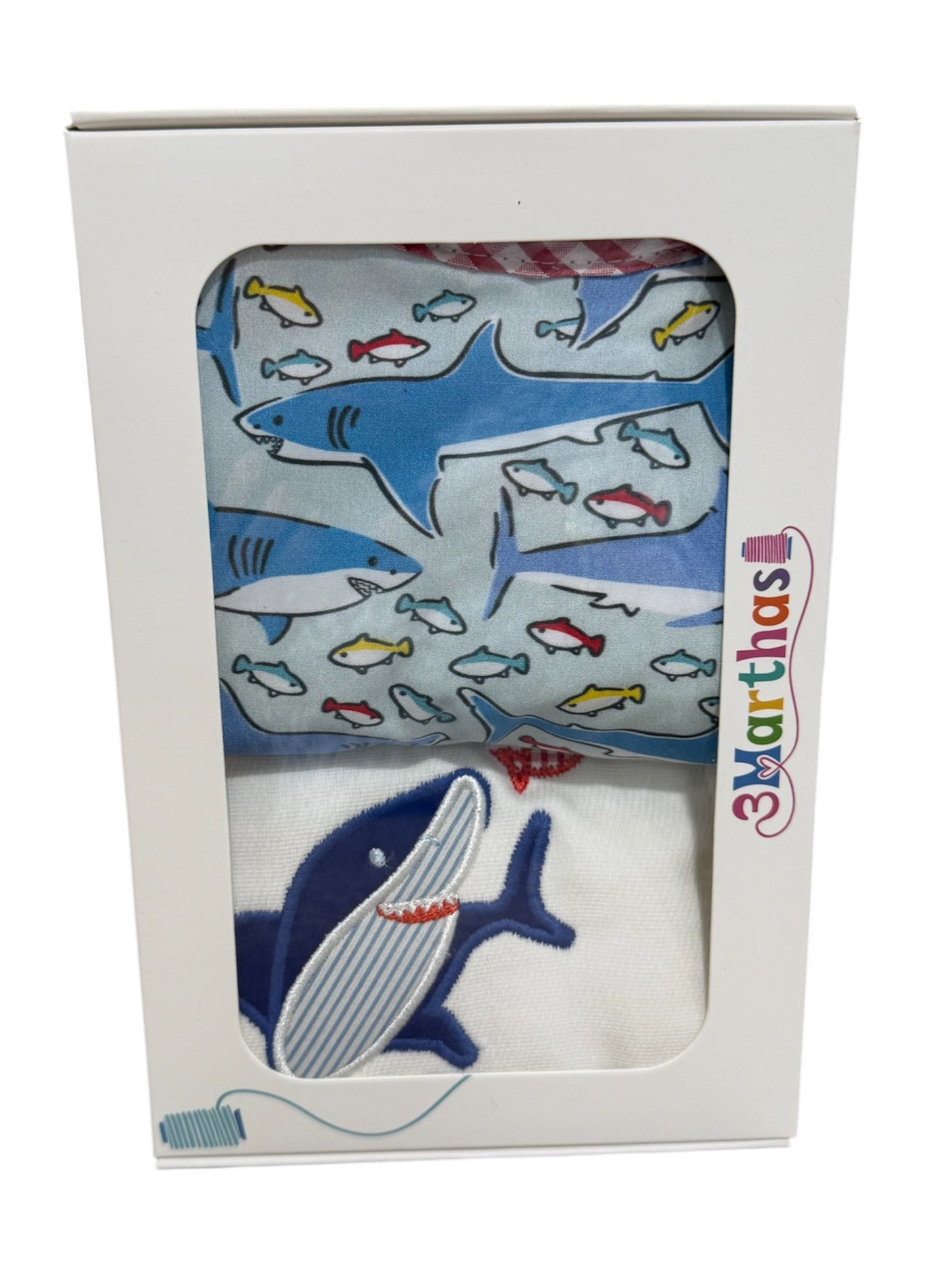 Chomp, Splash, Repeat Shark Bib & Burp Set