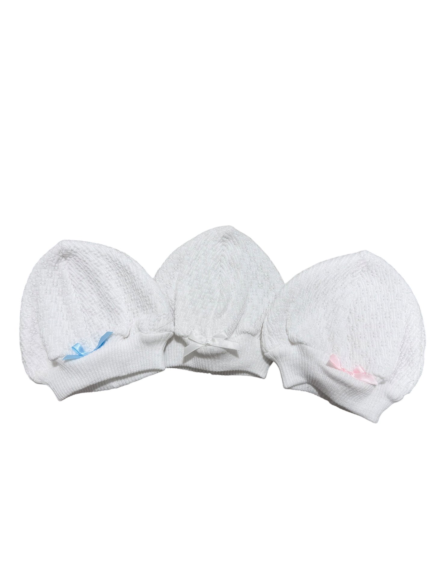 Paty White Knit Beanie with Bow
