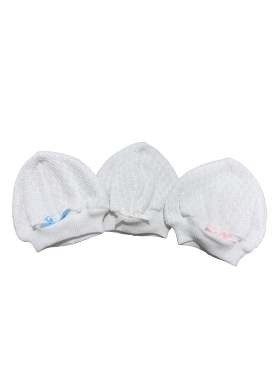 Paty White Knit Beanie with Bow