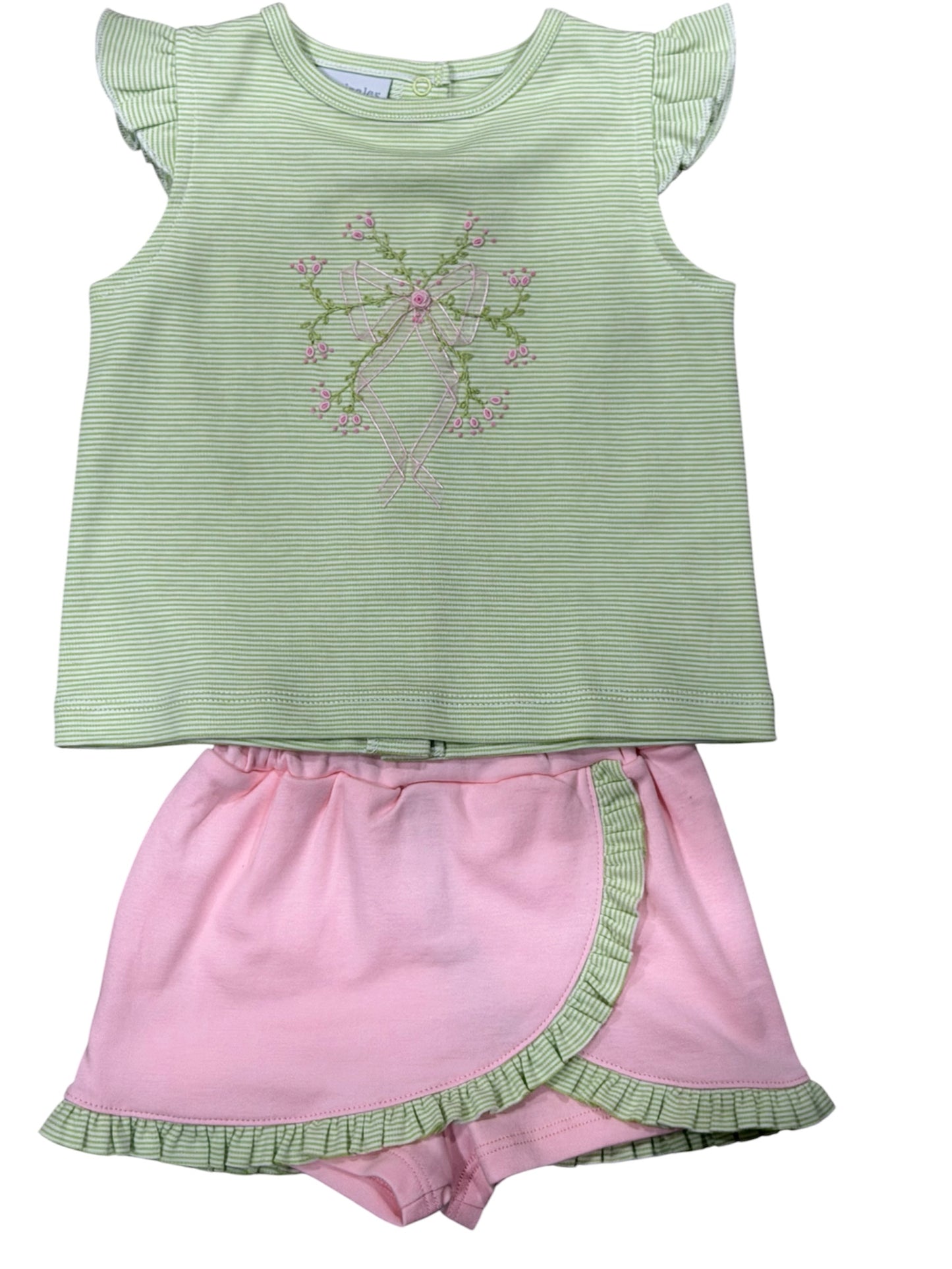 Squiggles Whispy Bow Butterfly Sleeve Skort Set