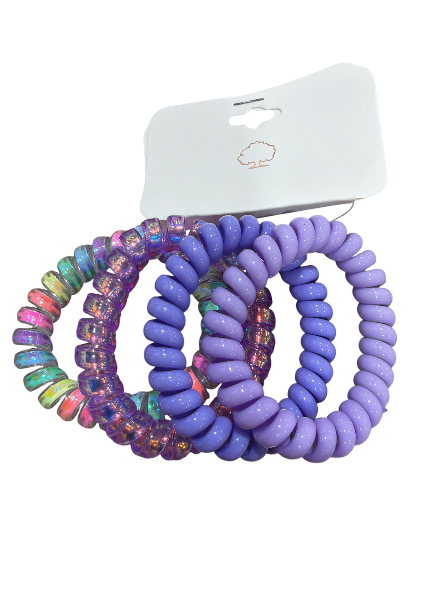 Lavender Multi Shades Spiral Hair Ties