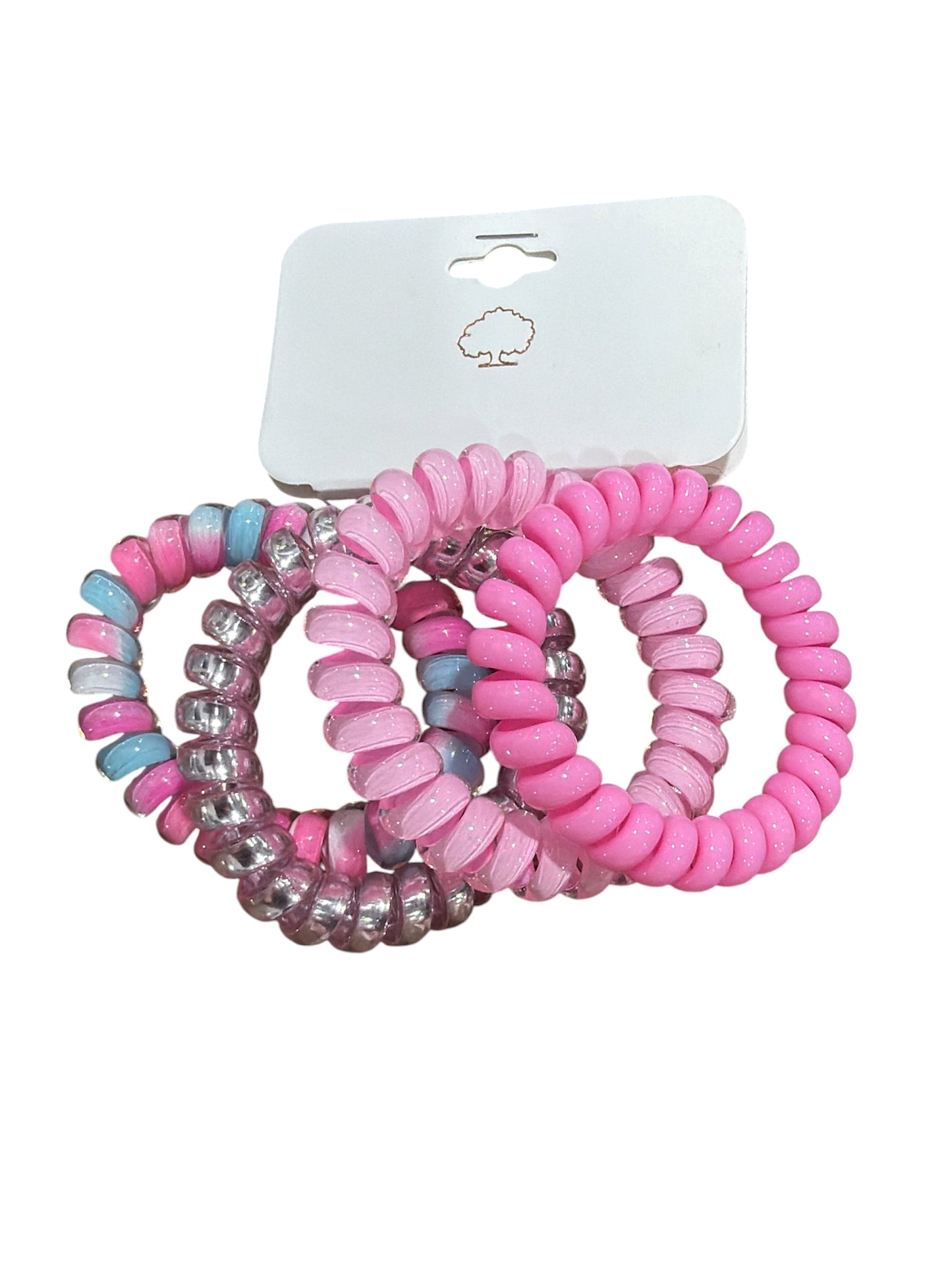 Pink  Shades Spiral Hair Ties